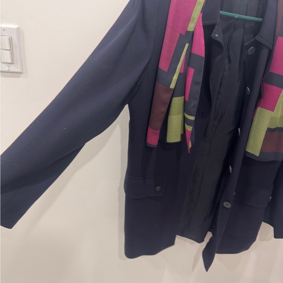 Kasper Black Blazer with Vibrant Scarf - Picture 2 of 6